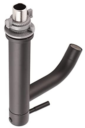 Robinet en acier inoxydable noir G1/2 pour lavabo de salle de bain, cuisine, toilettes avec (refroidissement simple taille basse (à l' du tube))