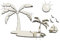 Veemoon Bird Wall Decor Palm Trees Island Birds Sticker 3D Mirror Wall Sticker Removable Home Decoration