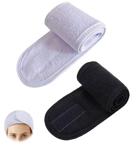 YANINEE 2 Stück Stirnband Haarband Kosmetik Damen, Verstellbare Headband Skincare