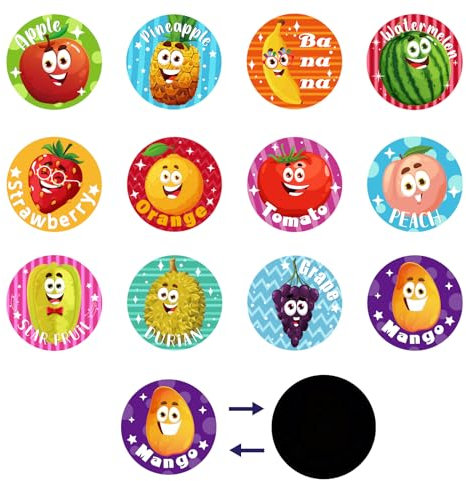 24 Blatt Töpfchentraining Aufkleber, 12 Muster WC Ziel Töpfchen Aufkleber Farbwechsel Cartoon Töpfchensitz Aufkleber Wiederverwendbarer Töpfchen Aufkleber für Kleinkinder (Frucht-Stil)