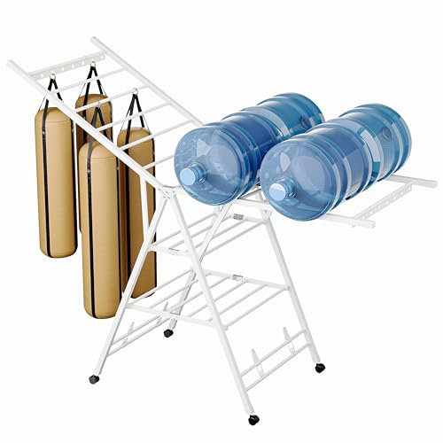 Wäscheständer, zusammenklappbar, 3-lagig, 162,6 cm, separate große Trockengestelle, 3 höhenverstellbare Flügel für Wäsche und Balkon