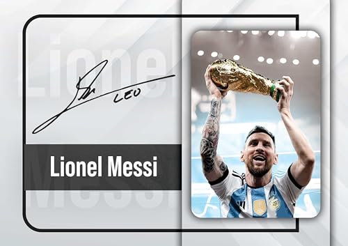 ZNOR Argentina Lionel Messi Poster Signed Autograph Picture - Soccer Football Player Wall Art Poster Print for Boys Bedroom - Ideal Décor for Argentina Fans