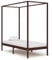 Kangmusi Himmelbett-Gestell Dunkelbraun Massivholz Kiefer 100 x 200 cm, Braun 283269