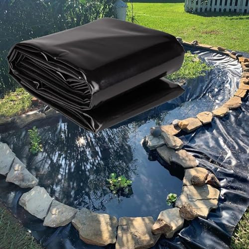 Grand revêtement d'étang à Poissons 3x2m 5x6m 7x8m 8x10m, revêtement d'étang, Membrane de piscines de Jardins, revêtement d'étang, bâche Robuste - Feuille de Plastique polyéthylène(4x4m)