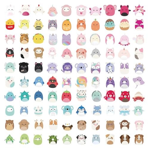 100 Pcs Cute Animal Stickers, Pretty Kawaii Stickers, Cartoon Pattern Waterproof for Laptops, Water Bottles, Bicycles, Phones, Luggage, Skateboards, Ideal for Students and Friends