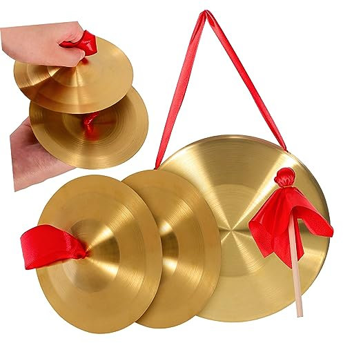 LALADEFIEE Chinesischer Gong Kupfergong Operngong Handgong Schlaginstrument Musikinstrument Percussion Instrument Becken