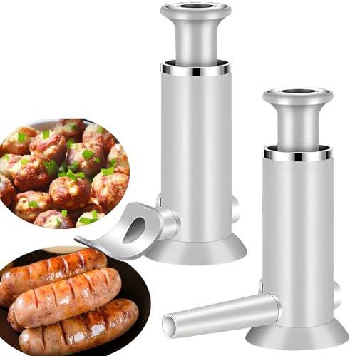 Sausage Stuffer Meatball Maker - 2 in 1 Vertical Sausage Maker Machine Sausage Making Kit - Homemade Manual Sausage Tool for Commercial and Household Use with 2 Stuffer Tubes