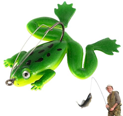 Frog Bait for Bass Fishing, Topwater Frog Realistic Bass Bait, Swimbait, Soft Floating Swimming Bait, Bass Fishing Lure, Frog Bait for Saltwater Freshwater Bass Pike