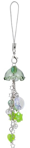 BEEFLYING Quallen HandyKette Kurz Handyanhänger Handgelenk | Handyschmuck Phone Charm, mit Sternherz, für Tasche Schlüsselanhänger Kamera Geldbörse Dekor Handyhülsen GeldböRsen