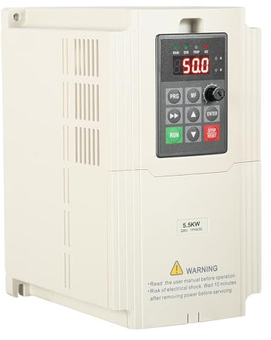 Jadeshay Variateur de Fréquence Convertisseur de Fréquence VFD Contrôleur de Vitesse du Moteur 220V Entrée Monophasé 220v Sortie Triphasé 220v pour Contrôle de Vitesse de Moteur 5.5 KW