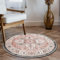 Carvapet Lavable Tapis Rond 90cm Antidérapant Fin Rose Tapis Circulaire Salon Chambre Retro Médaillon Tapis de Sol Tapis de Décoration