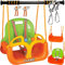alles-meine.de GmbH Gitterschaukel Modell + Farbwahl 2 TLG. Set - Schaukel + Türreck - incl. Name - mitwachsend & umbaubar - Babyschaukel - mit Gurt - ORANGE/GRÜN/GELB - ..