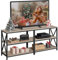 Yaheetech TV Stand for TVs up to 65 Inch, TV Unit with Open Storage Shelves, Entertainment Centre for Living Room, Bedroom, Grey