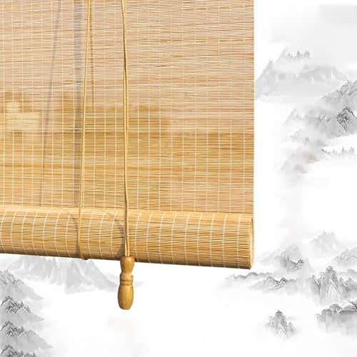 Rollos, Bambus-Jalousien, Camper-Jalousien und Schatten, Sonnenschutz, Fensterläden, natürlicher Retro-dekorativer Schilfrohrvorhang, Außenrollos (B 1,2 x H 1,8 m)
