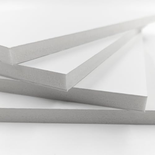 Cartón Pluma Blanco A4 Pack 4 ud de10 mm Foam Board Panel Ligero Rígido y Liso para Manualidades Maquetas Exposiciones Decoración (Grosor 10 mm, A4-21x29,7cm)