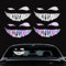 4 Stück Dämon Smile Autoaufkleber – reflektierende Aufkleber für Heckscheibe, PKW, Motorrad, Motorradhelm, Helm – wetterfeste Tuning Auto Sticker & Motorrad Aufkleber für Außendekoration