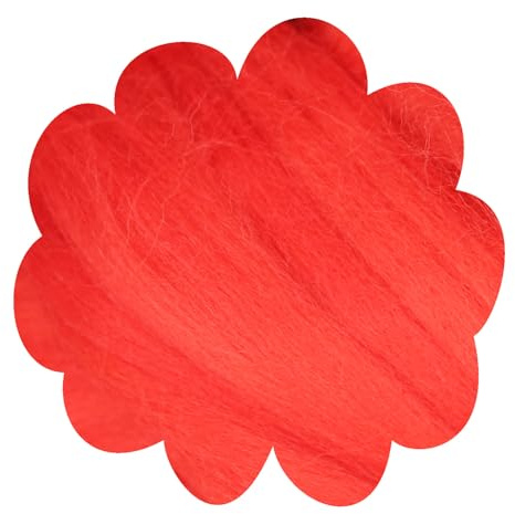 Deutsche Merinowolle Filzwolle rot 25g Merino, nassfilzen, trockenfilzen, Märchenwolle, Spinnwolle, Spinnfasern, Wolle zum spinnen, filzen, basteln (feuerrot)