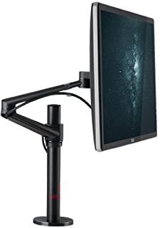 JEQGDLUI OL-1 10-32 Aluminio Dual Arm LCD TV Table Mount Tilt 360 Rotate Monitor Soporte de Escritorio Vesa 75 100 Soporte Giratorio Soporte de computadora(Black)