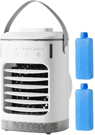 Cooler Fan for Room, Air Cooling Fan Space Cooler, Quiet Portable Evaporative Cool Gadgets with Timer, Rechargeable Humidifier 4 Speeds for Bedroom Living Room Indoor
