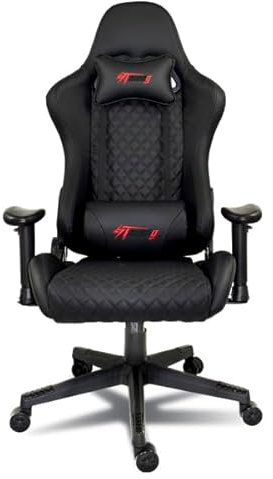 Silla Gaming Ergonómica, Silla Escritorio con Altura Ajustable, Sillas Gamer con Giratoria Soporte Lumbar Reposabrazos Asiento Acolchado Capacidad 300kg, Marrón