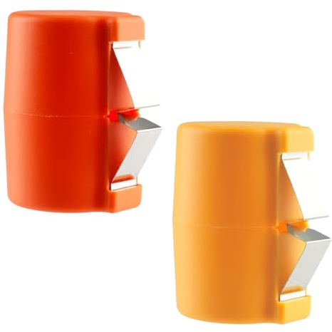 Tabanzhe Egg Cracker Tool 2 Pcs–Handheld Egg Peeler Shell Opener,Easy to Use Eggs Separator Tool for Baking,Scrambled Eggs and Omelets,Portable Kitchen Gadget(Orange and Yellow)