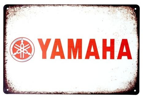 EANAGO Retro Vintage nostalgisches Blech-Schild - Geschenkidee für Männer - Metall, 20x30 cm - Deko - Motorrad - Yamaha - Werkstatt - Biker