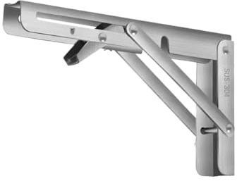 2 Stück robuste, klappbare Regalträger, 6-20 Zoll, dreieckig, gerade, Billy-Halterung, Wandmontage, Werkbank, Tisch, platzsparend, mit Schrauben für Wandmontage Winkel Regal(Stainless 14inch)