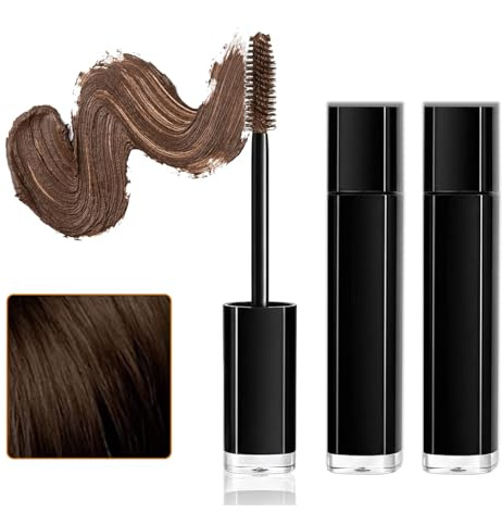 Wcawnlt 2 Stücke Einweg Haarfarbstift Haarwurzel-Reparaturfarbe abwaschbar,Grauhaarabdeckung Frauen, Hair Concealer Men, Haar Concealer, für Täglichen Gebrauch und Unterwegs (Dunkelbraun, 15 ML) ﻿
