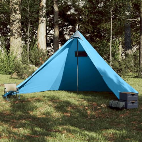 Owoxanthellate Familienzelt 7 Personen Tipi mit 427 x 411 x 178 cm, wasserdichtes 185T Polyester PU Camping Zelt Ultraleicht 2,25 kg, Pop Up Setup, Blau für Festival Abenteuer Outdoor
