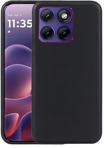 Wigento Stoßfeste Silikon Hülle für Motorola Edge 70 Fusion, Kamera Schutz, Kratzfest, präzise Aussparungen, Flexible Handyhülle (Schwarz)