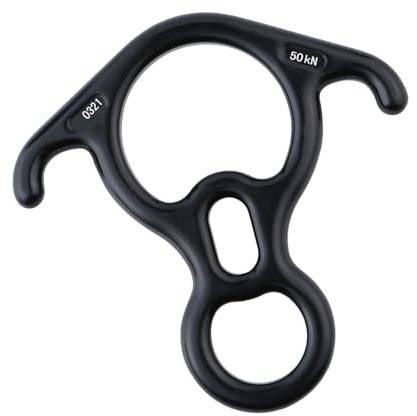 Attrezzatura professionale per arrampicata su roccia Figure 8 Discensore per discesa sicura e controllata in ambiente alpinistico Lega di alluminio Otto Rock Rappelling Dispositivo multiuso leggero