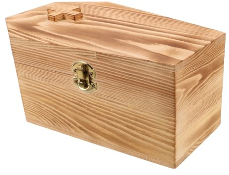 HANABASS Scatola di Legno a Forma di Bara Portatile per Dolcetti e Gioielli, Dimensioni Compatte, Design Unico per Decorazioni Festive e Feste a Tema Halloween