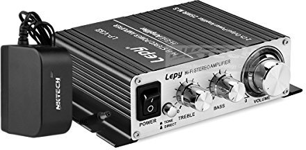 NKTECH 3A Power Supply Lepy LP-V3S Digital Stereo Audio Amplifier 25W x 2 RMS Speaker For RCA PC Car MP3 Black
