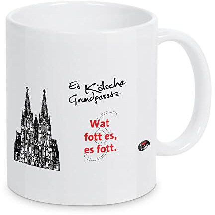 artboxONE Tasse WAT FOTT ES ES FOTT weiß von KoenigReich - Kaffeetasse Städte/Köln