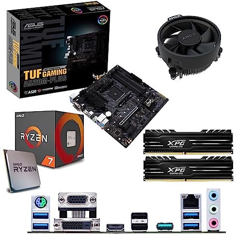 Ryzen 7 5700G 3.8Ghz (Turbo 4.6Ghz) 8 Core 16 Thread CPU with Radeon Vega Graphics, TUF GAMING A520M-PLUS II Motherboard Pre-Built Bundle NO RAM