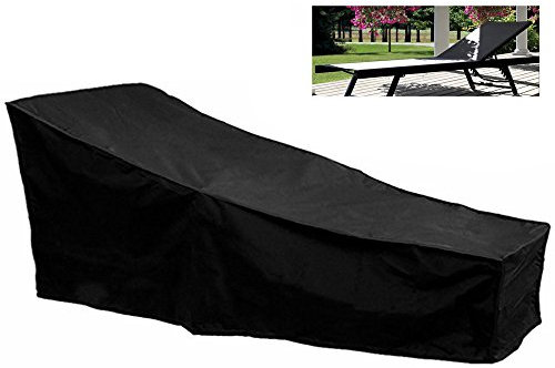 willkey 1PCS Housse de Chaise Longue Extérieur Etanche Bâche de Protection de Bain de Soleil 2.08m x 0.79m x 0.41-0.76m Qualité Supérieure Anti-UV pour Jardin Transat (1 pcs)
