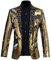 PYJTRL Herren-Blazer mit 2 Farben und glänzenden Pailletten (L, Gold + Silber)
