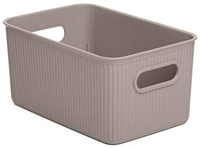Tatay 7010203 Storage Box Baobab, 5L Capacity, Polypropylene, BPA free, Taupe. Measures 18.1 x 27.2 x 13 cm