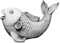 gartendekoparadies.de Saragoi prächtiger Koi-Fisch, Steinfigur, H. 21 cm, 6 kg, Grau, frostsicher aus Steinguss für Außenbereich