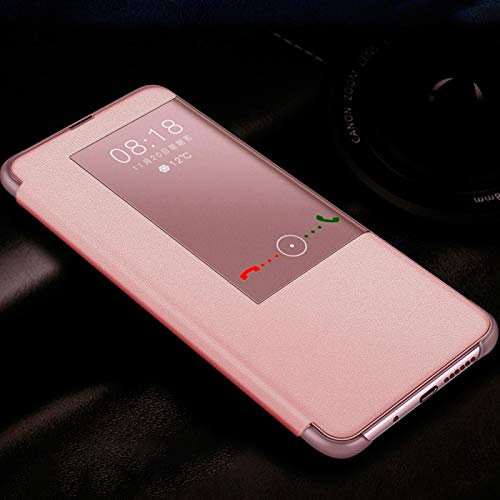numerva Compatibile con Huawei Mate 20 Lite Custodia Clear View Mate 20 Lite Custodia Flip Cover Oro rosa