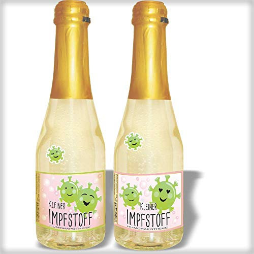 Kleiner Corona Impfstoff. | Humormedizin | Scherzartikel für Erwachsene | Der erste Impfstoff gegen das Virus kommt aus unserer Humor Apotheke (Kleiner Impfstoff: - 2 x Piccolo Beerenperl Wein -)