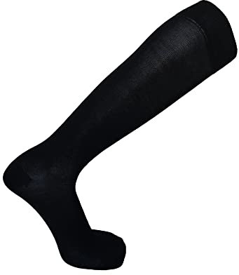 6/9 Paia Calze Lunghe in puro cotone filo di scozia Elasticizzato daUomo Rinforzati su Punta e Tallone, cotone fresco e leggero per l'Ufficio, Prodotto Italiano (6Paia Nero, 43-46)
