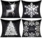 All Smiles Weihnachts-Kissenbezüge, 45,7 x 45,7 cm, 4 Stück, Winterschneeflocken, Weihnachten, Innendekoration, Samt, Navidad-Kissen für Bett, Sofa, Couch, Baum, Rentier