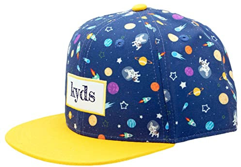 kyds Kinder Snapback Cap für Jungs und Mädchen ab 2 Jahren, aus 50% Baumwolle und 50% recyceltes Polyester, Coole Mütze und Cap im Space Design für Kinder und Kleinkinder mit der Größe 50-55cm
