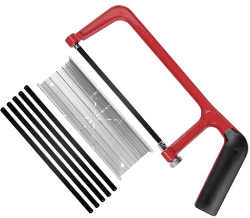 HAUTMEC 150mm Junior Hacksaw & Mitre Block Set Adjustable Angle Cutting Corner Saw with 5 Extra High-Carbon Steel Bi-Metal Blades HT0262-SA