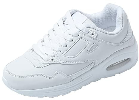JOMIX Scarpe da Ginnastica Donna Sneakers Casual Sportive Corsa Leggero Fitness Running Camminata Cuscino Air Respitabile ND138-13 (Bianco, 40)