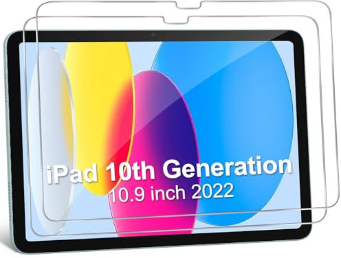 XunyLyee Schutzfolie für iPad 11. Generation A16 2025 (11 Zoll) / iPad 10. Generation 10,9 Zoll 2022 Panzer Schutz Glas, 9H Härte, HD Klar, 2 Stück