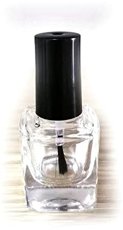 1PCS Clear Glass Nail Polish Bottle With Brush,Square 10ml