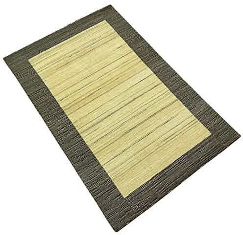 Teppich Gabbeh Beige Compatible with Braun Wolle Viskose Loom Lori Handgewebt 120x180 cm S177
