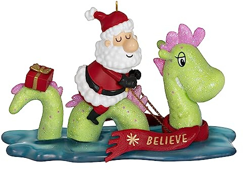 Hallmark Keepsake Christmas Ornament 2023, Just Believe, Santa and Loch Ness Monster, Santa Collectors Gifts